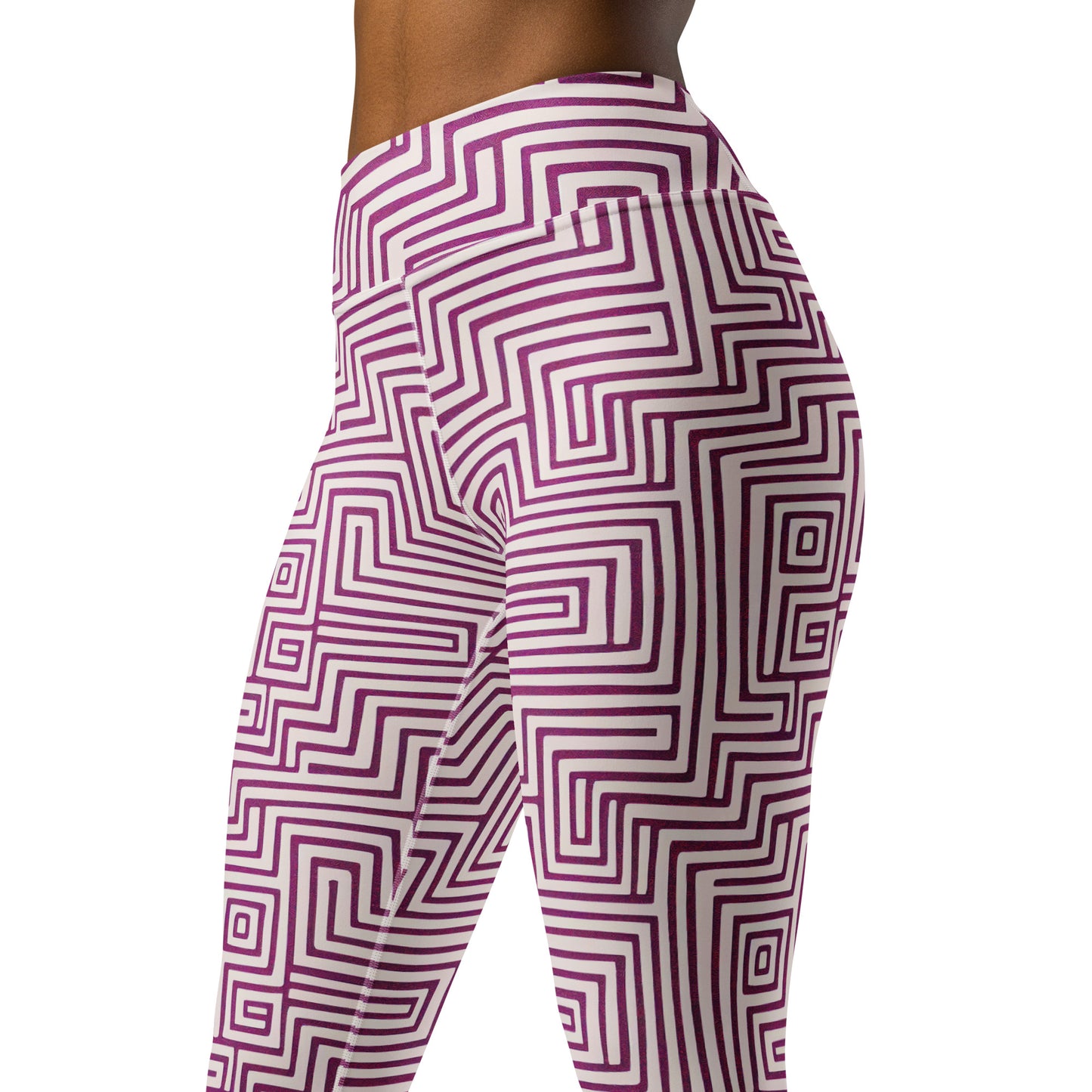 Purple Maze Pattern Yoga Leggings