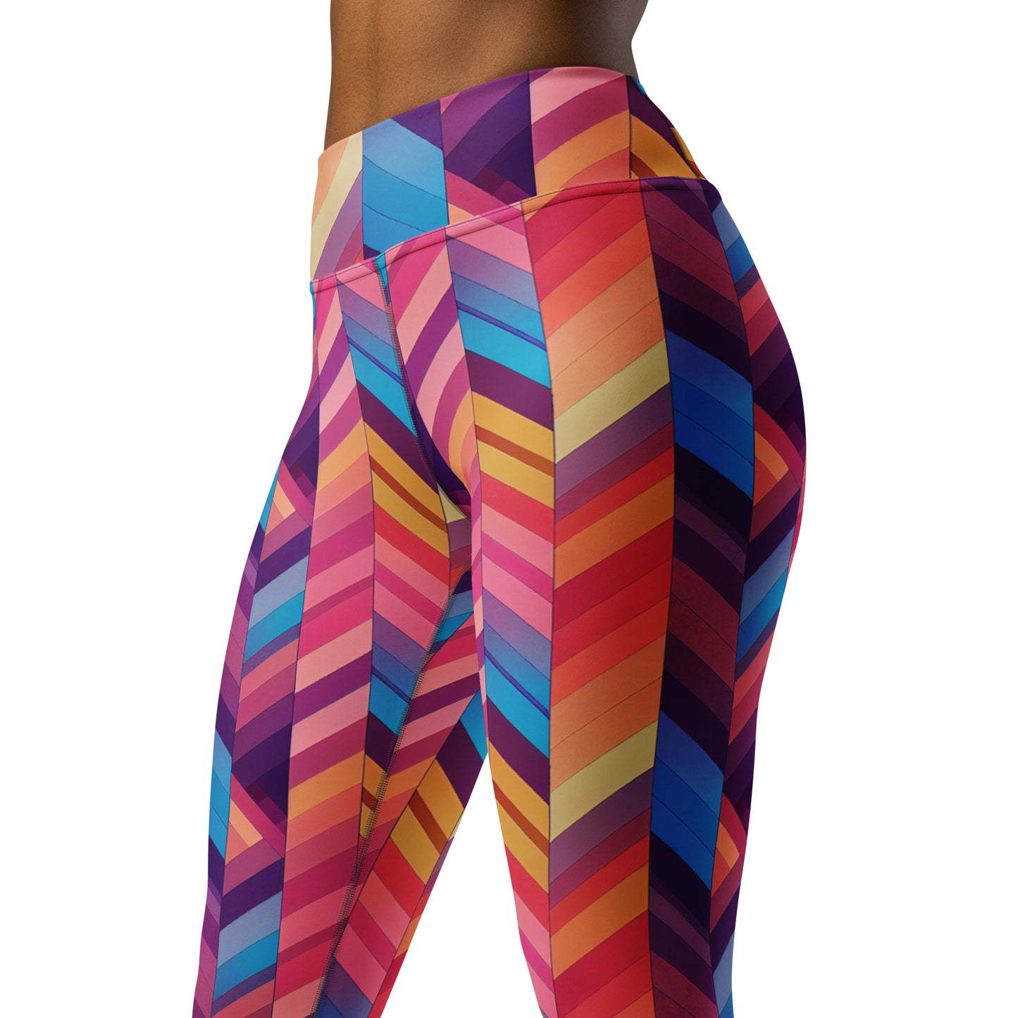 Geometric Wave Pattern Yoga Leggings