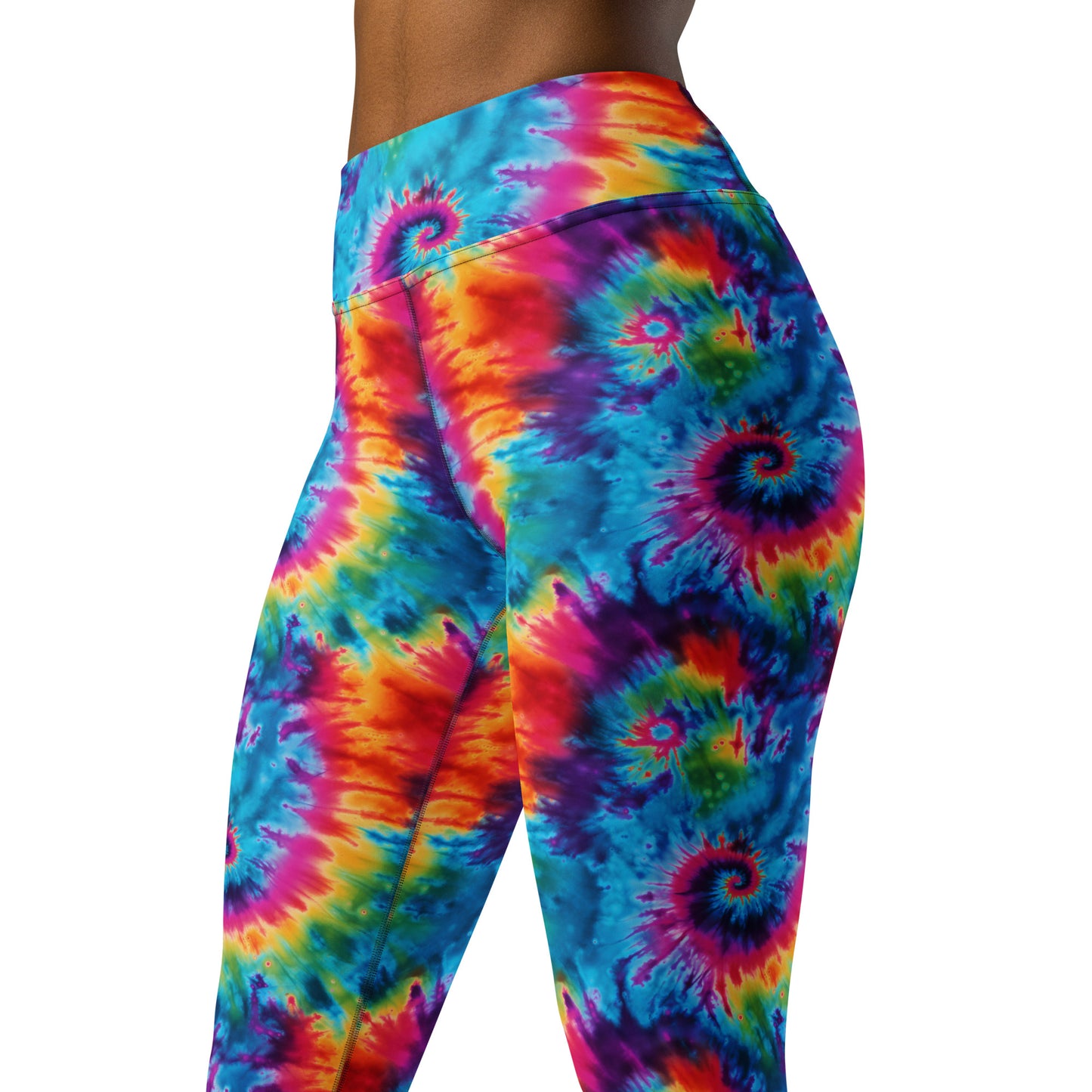 Rainbow Tie Dye Printed Yoga Leggings