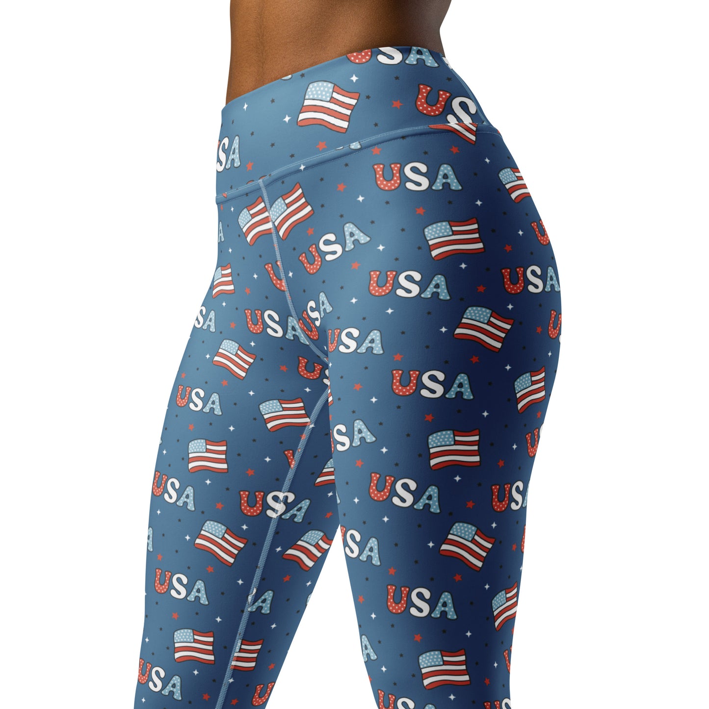 USA Flag Printed Yoga Leggings