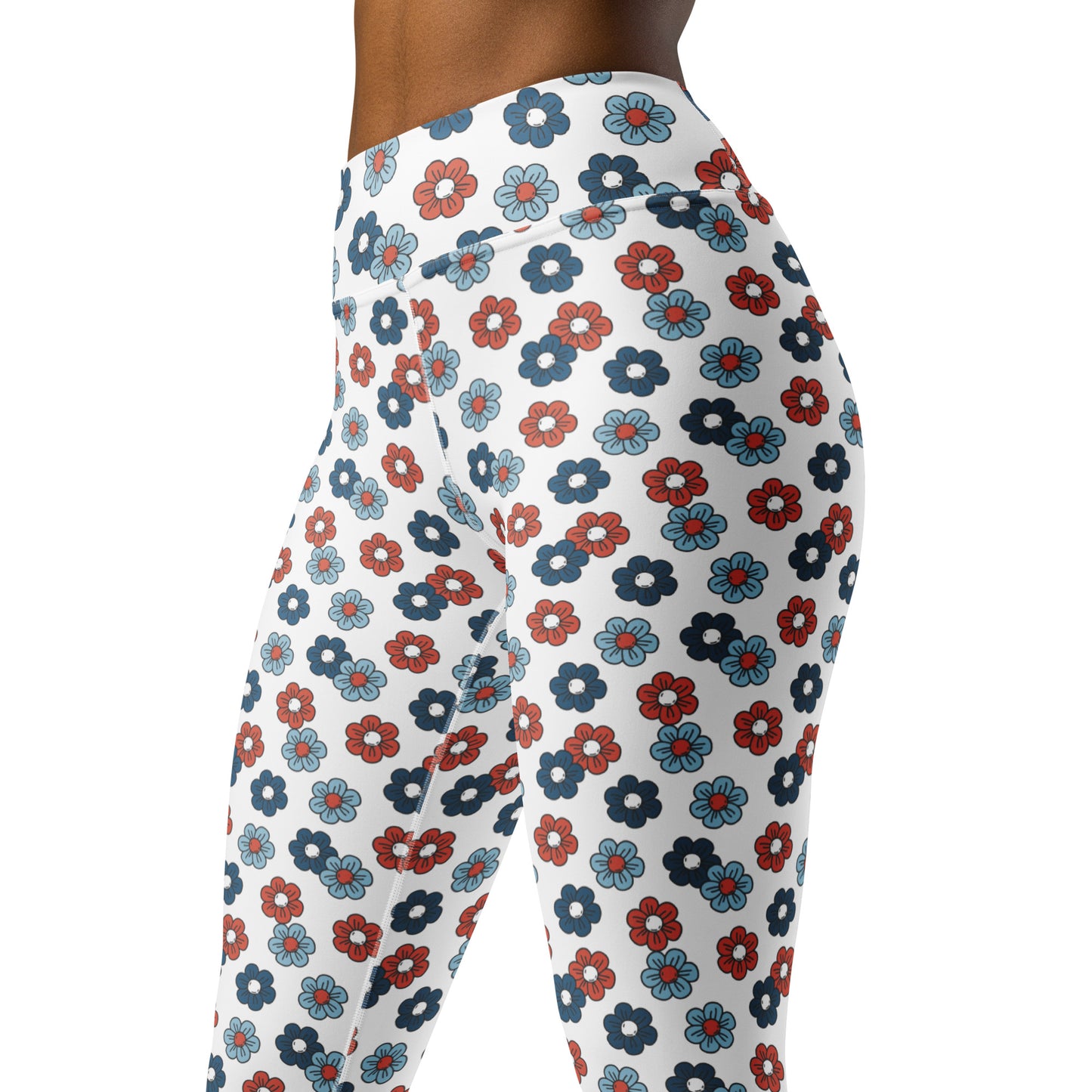 Patriotic Floral Printed Yoga Leggings