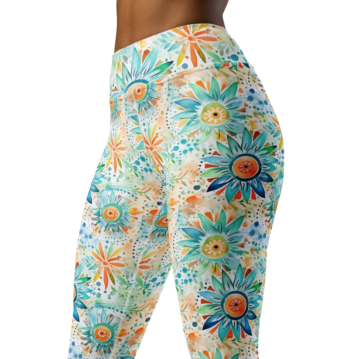 Flower Flash Printed Yoga Leggings