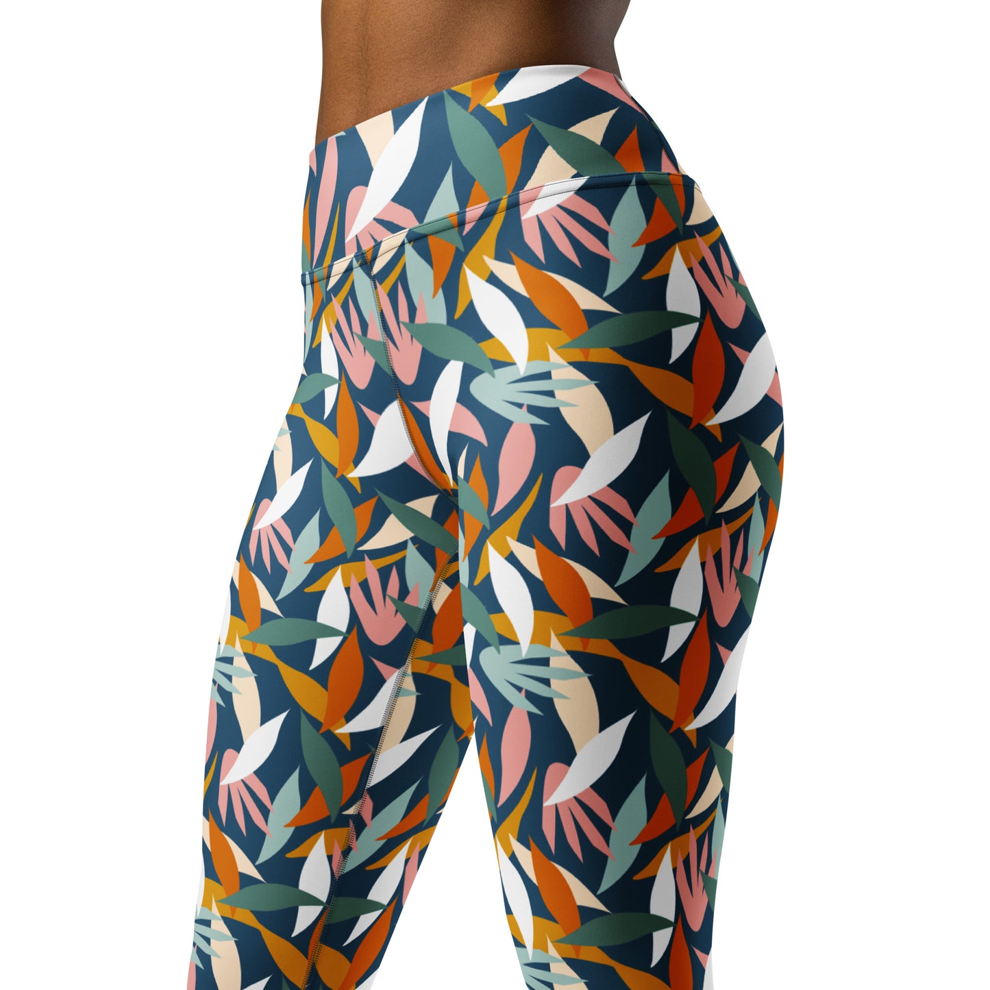 Colorful Leaves Summer Vibes Yoga Leggings