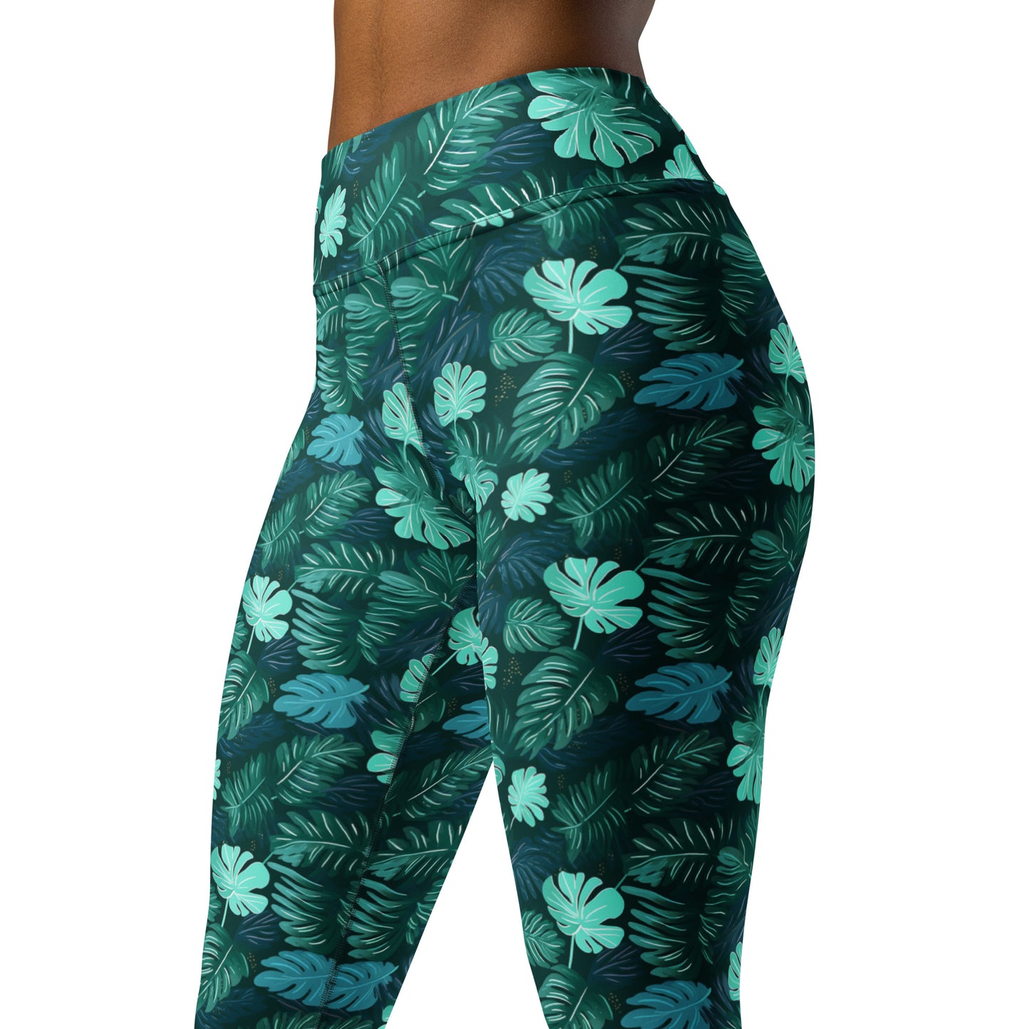 Tropical Greens Yoga Leggings