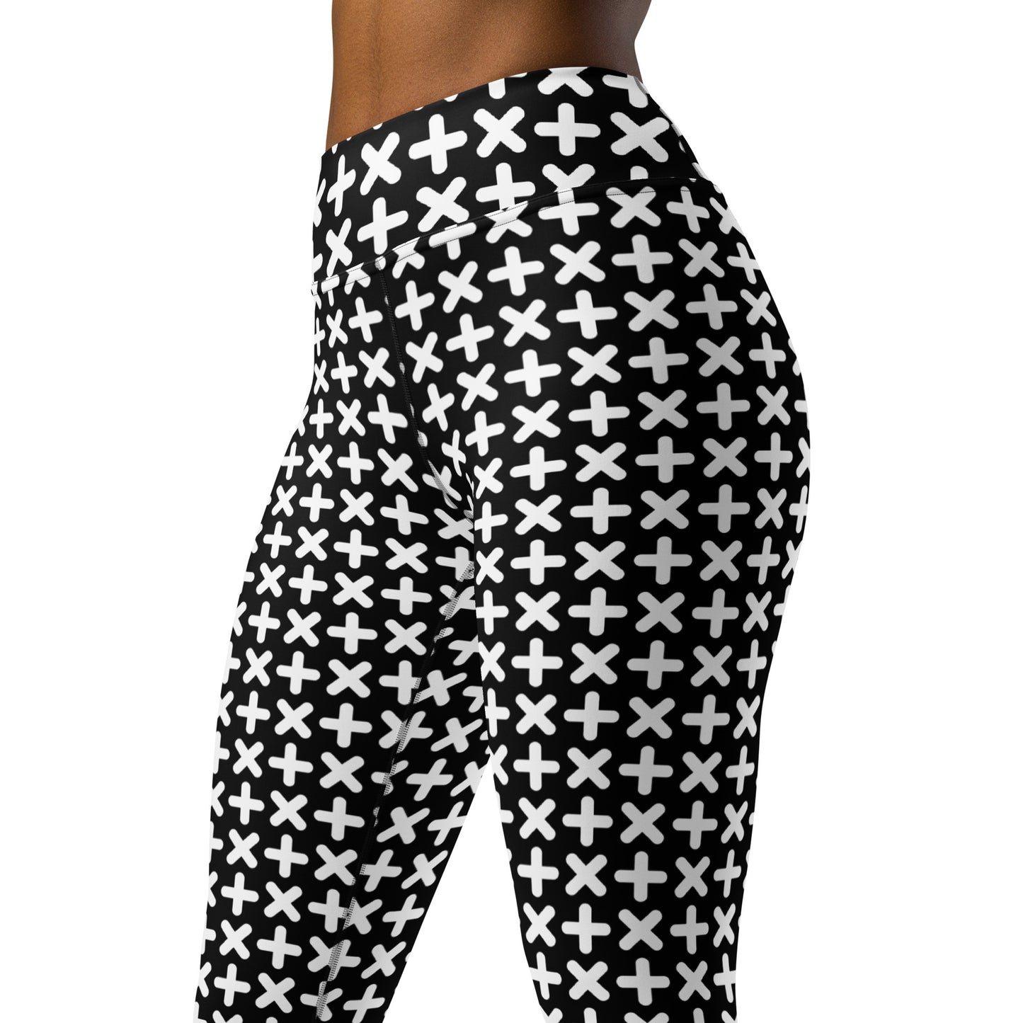 Black Geometric Pattern Yoga Leggings