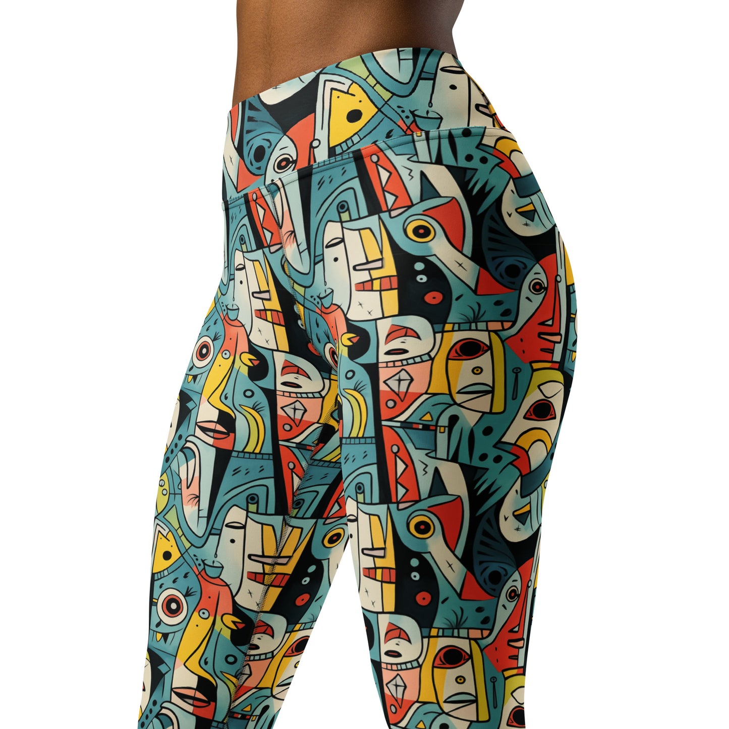 Pop Art Geometric Printed Yoga Leggings