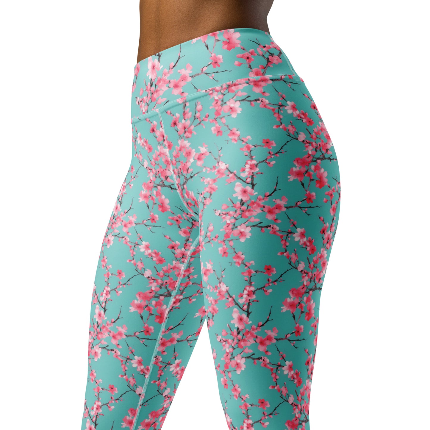 Cherry Blossom Printed Yoga Leggings