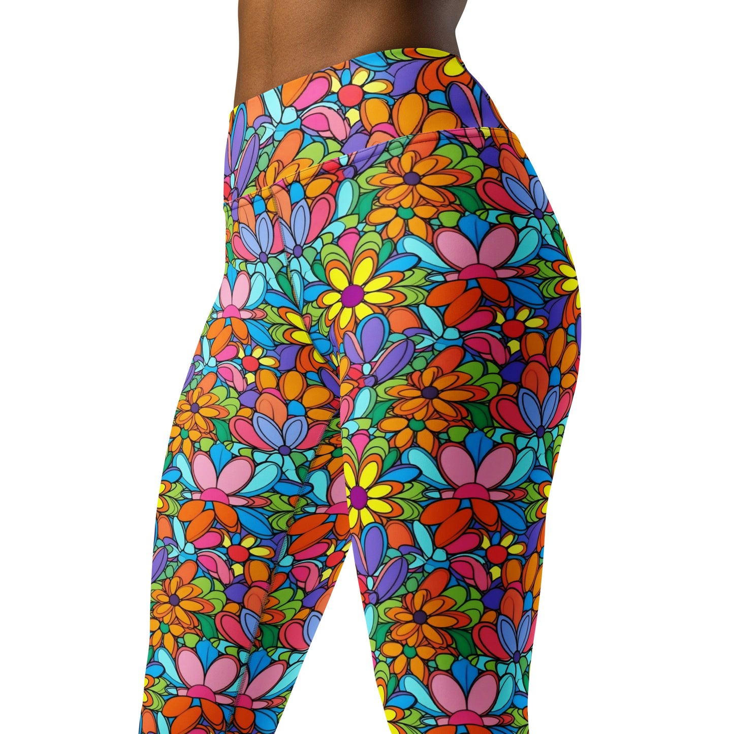 Bright Floral Hippie Yoga Leggings