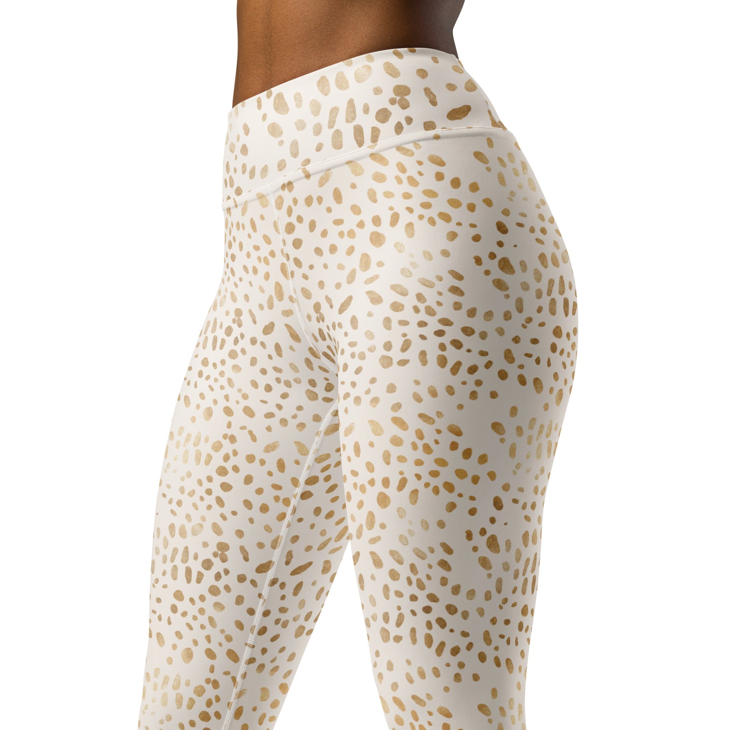 Shimmering Golden Deer Skin Printed Yoga Leggings