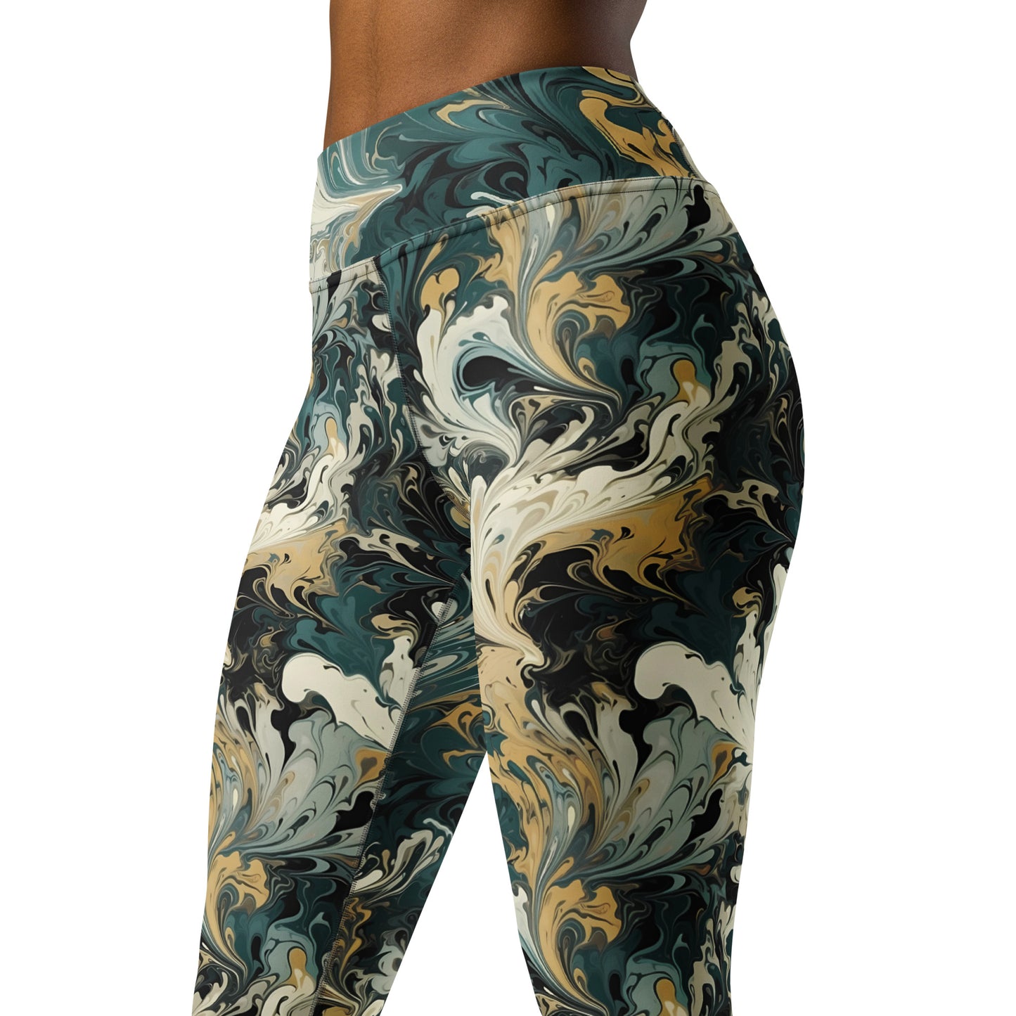 Liquid Abstract Art Printed Yoga Leggings