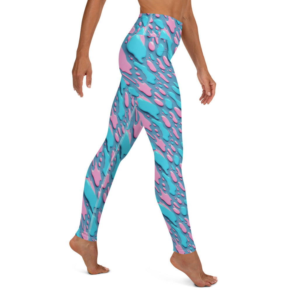 Pestle and Pink Color Splash Yoga Leggings