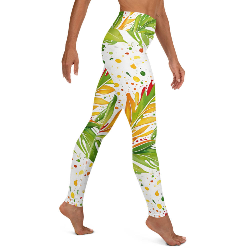 Palm Leaf Splash Yoga Leggings