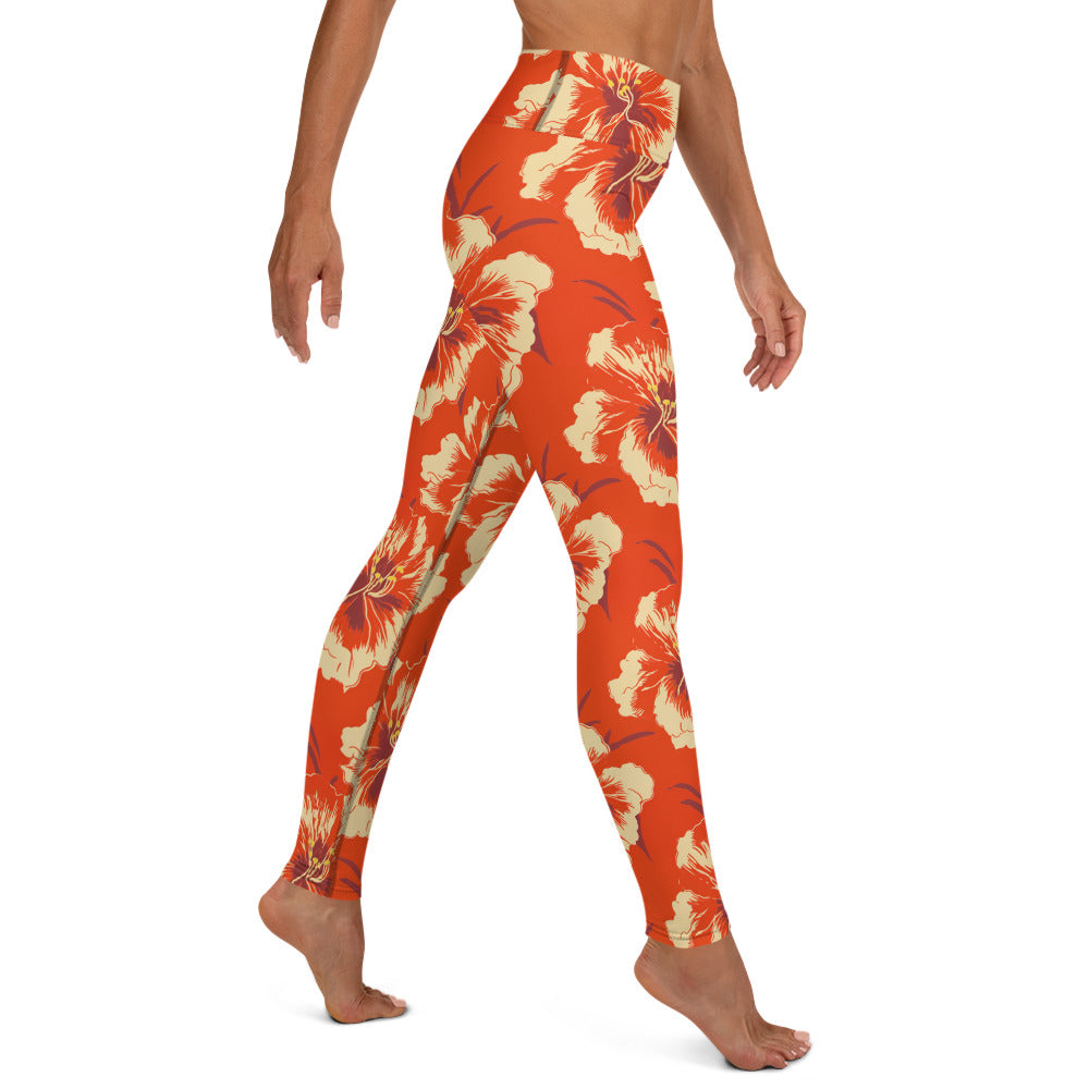 Hibiscus Sunset Yoga Leggings