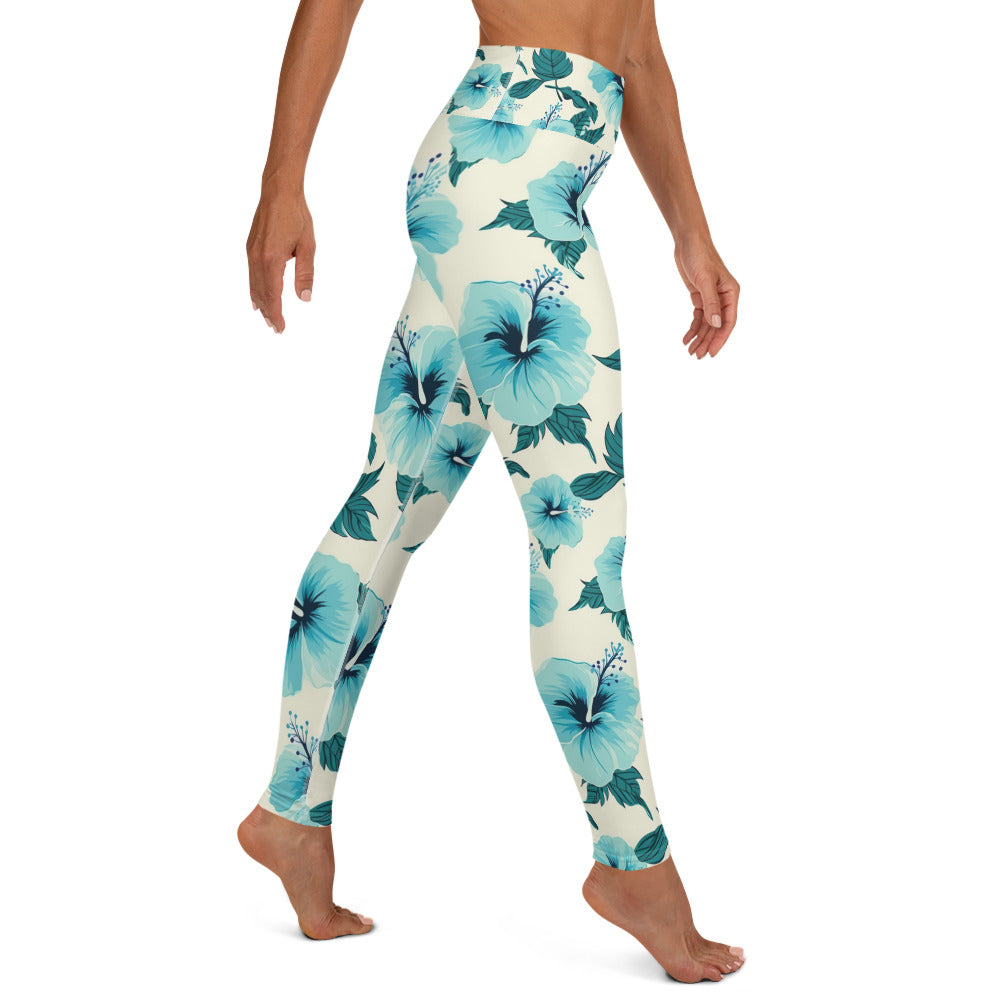 Hibiscus Azul Yoga Leggings