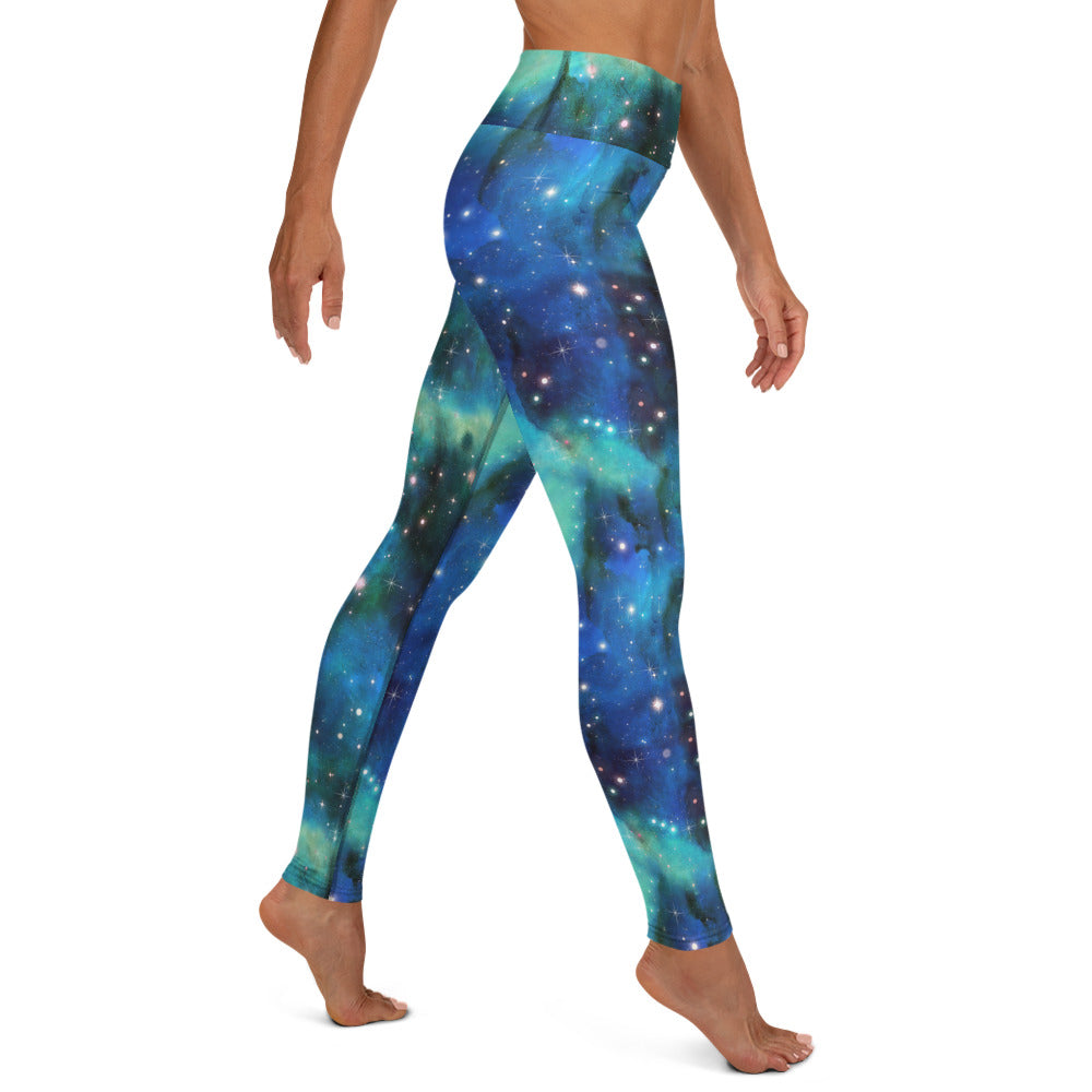 Blue Galaxy Yoga Leggings