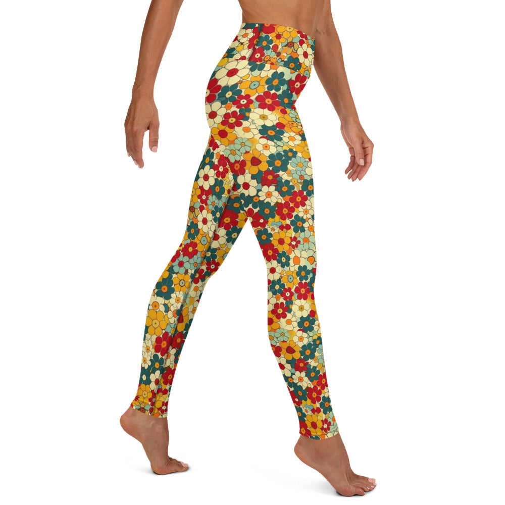 Groovy Spring Floral Yoga Leggings