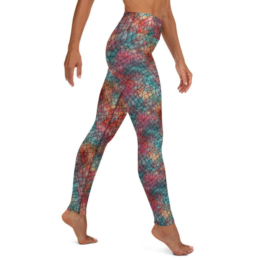 Abstract Pattern Darkness of Colors Yoga Leggings