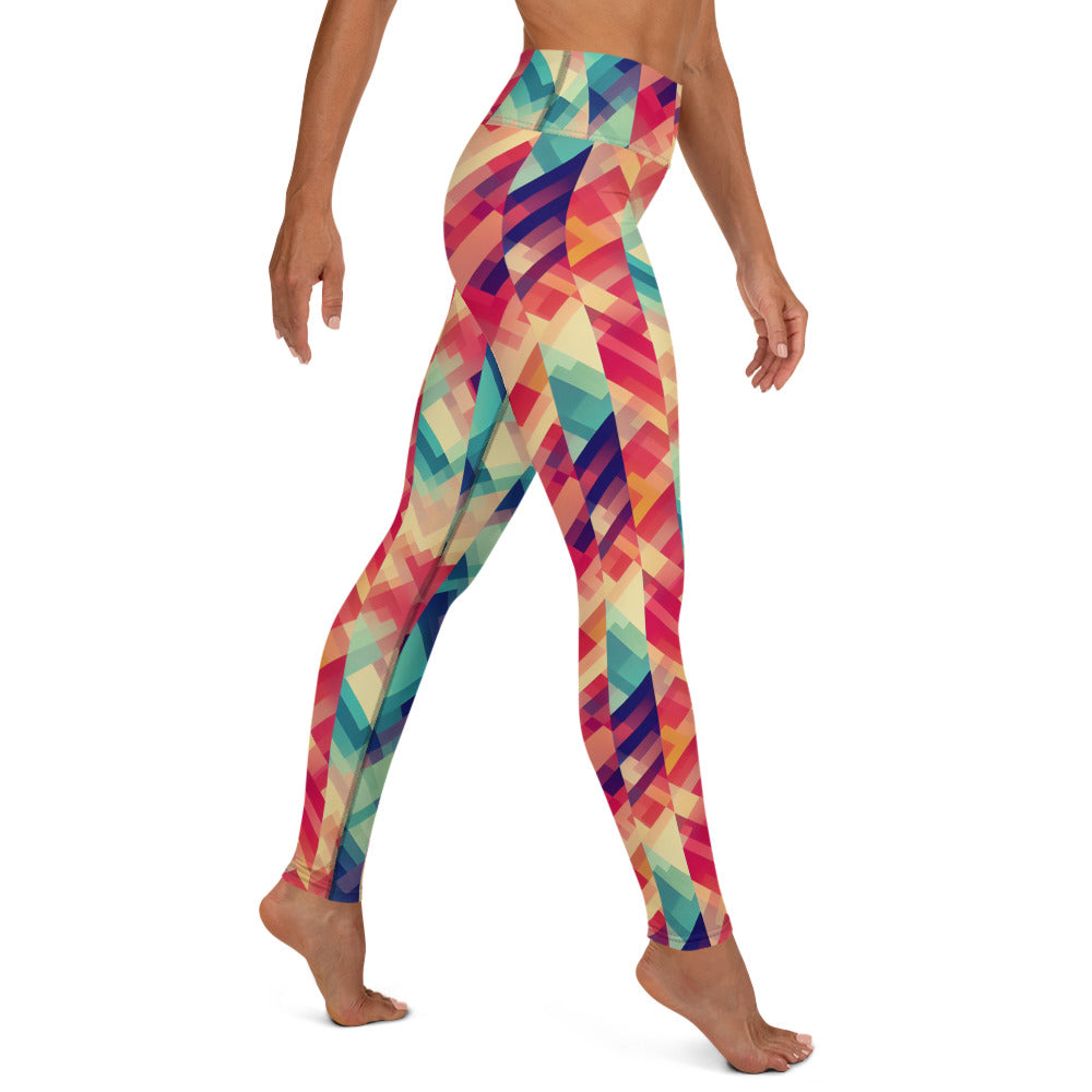 Multi Color Geometric Pattern Yoga Leggings