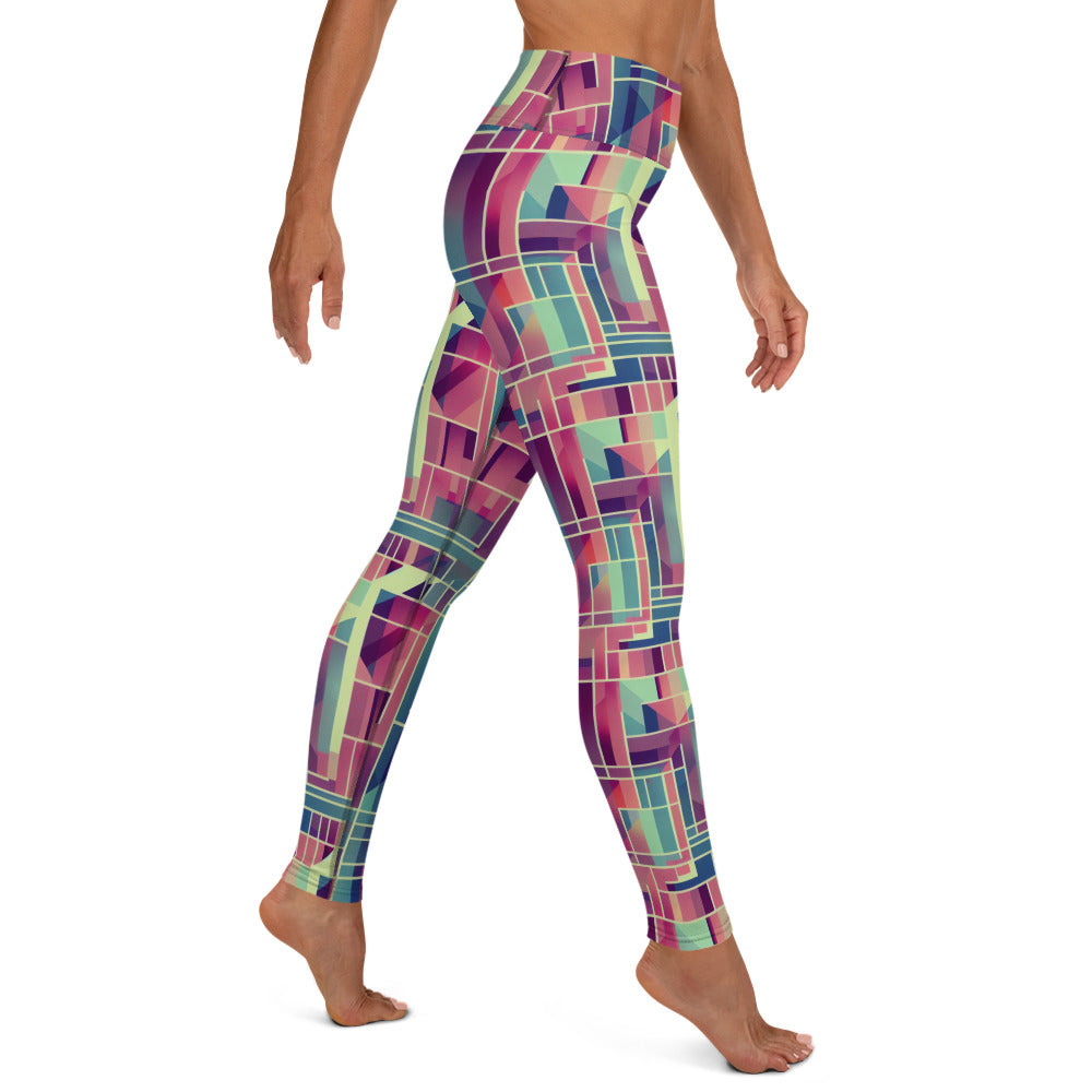 Square Geometric Pattern Yoga Leggings