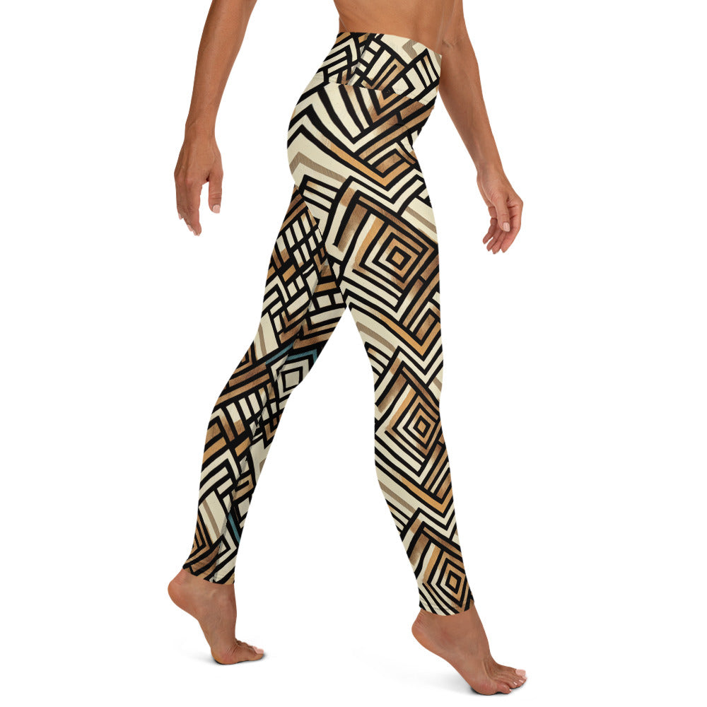 Square Geometric Pattern Yoga Leggings