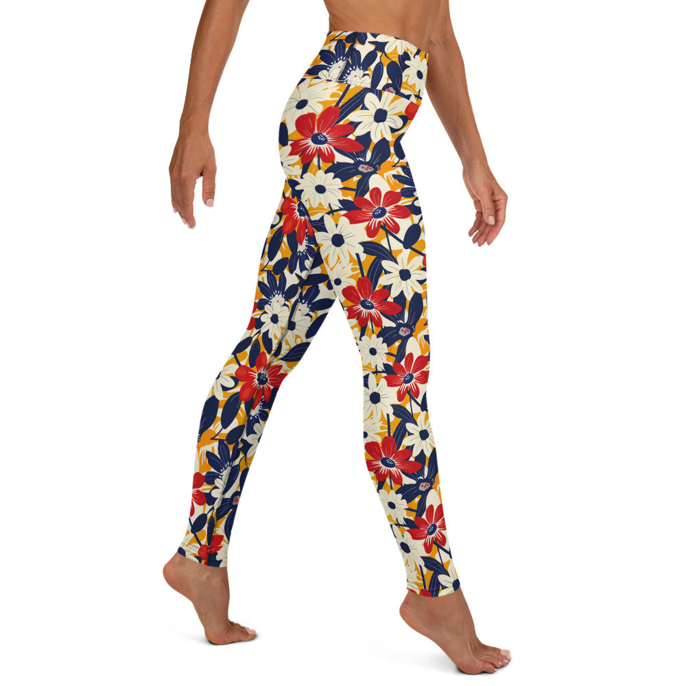 Bold Whispering Flowers Printed Yoga Leggings