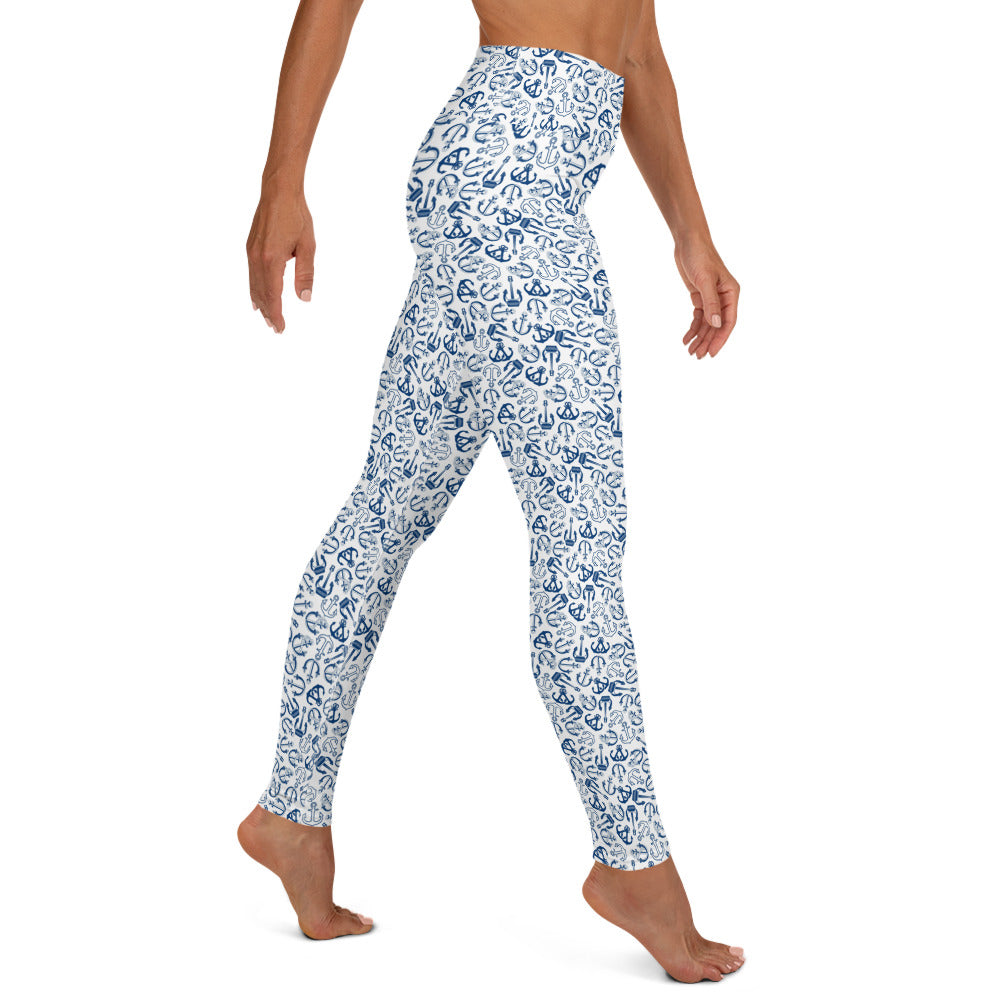 Anchors All Around Printed Yoga Leggings