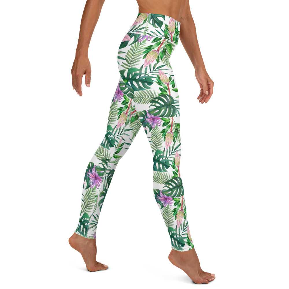 Tropical Floral Printed Yoga Leggings