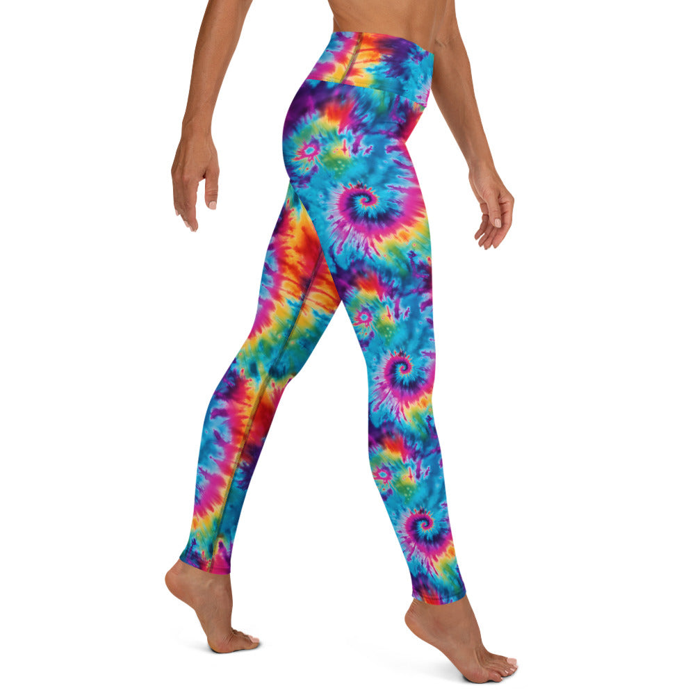 Rainbow Tie Dye Printed Yoga Leggings