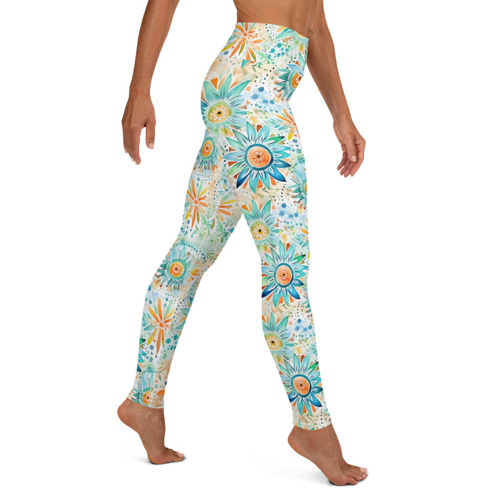 Flower Flash Printed Yoga Leggings