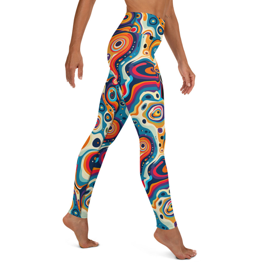 Psychedelic Circles Pattern Printed Yoga Leggings