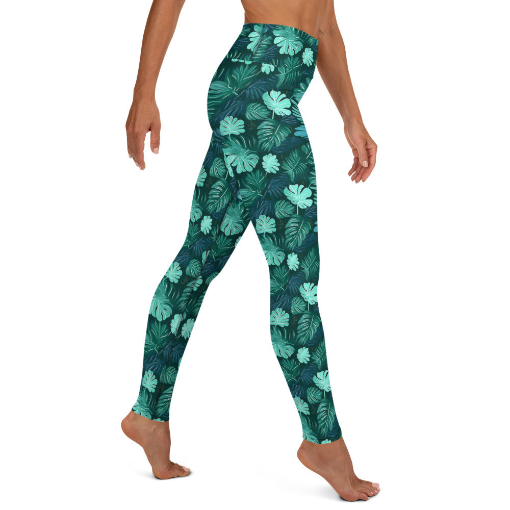 Tropical Greens Yoga Leggings