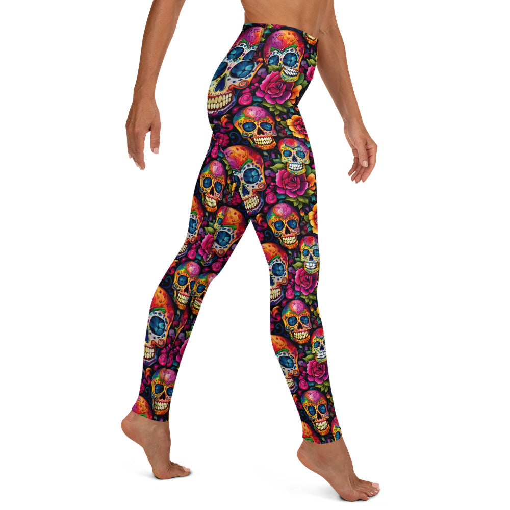 Sugar Skull & Roses Yoga Leggings