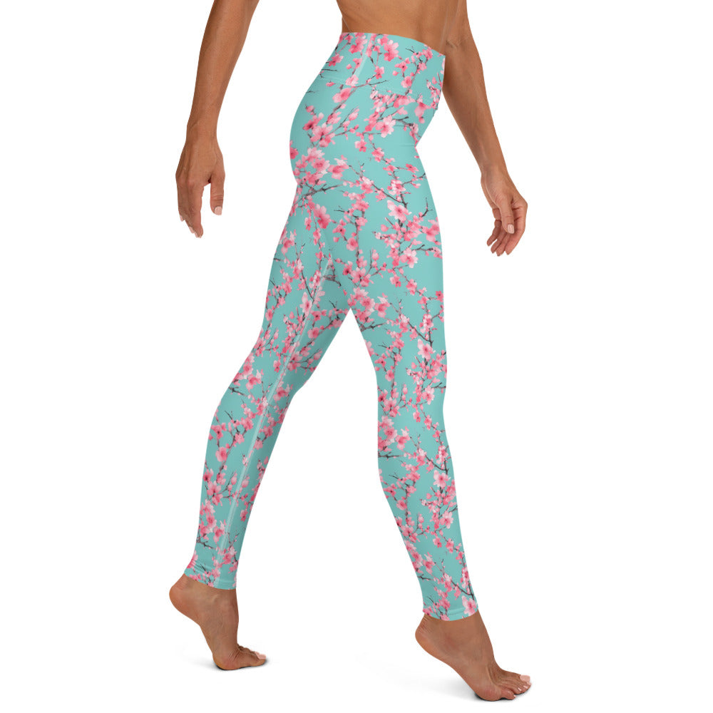 Cherry Blossom Printed Yoga Leggings