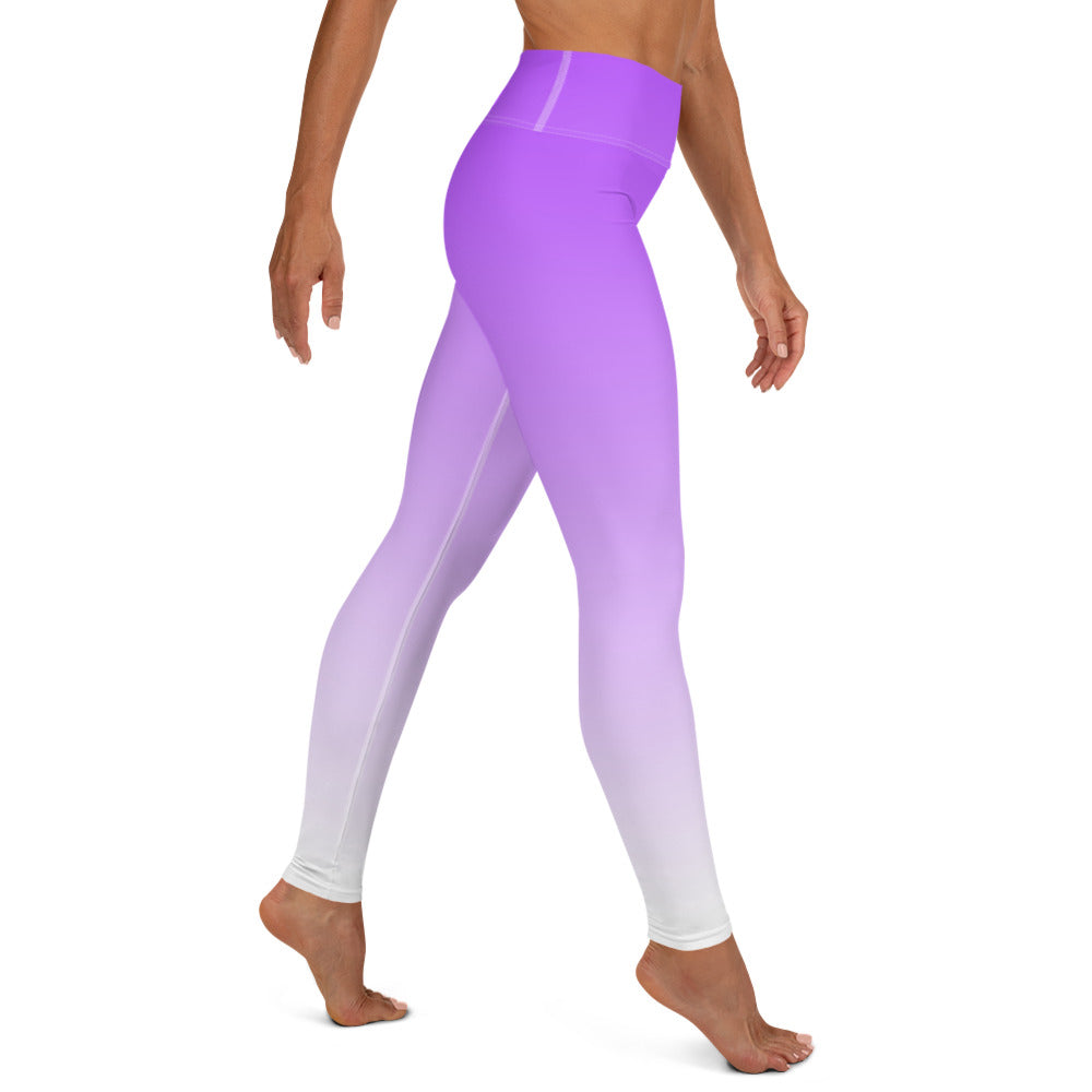 Ombre Purple to White Yoga Leggings