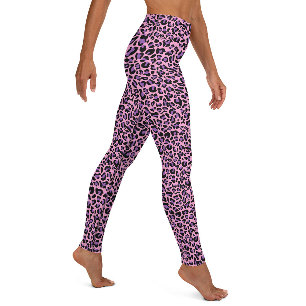 Purple & Pink Leopard Print Yoga Leggings