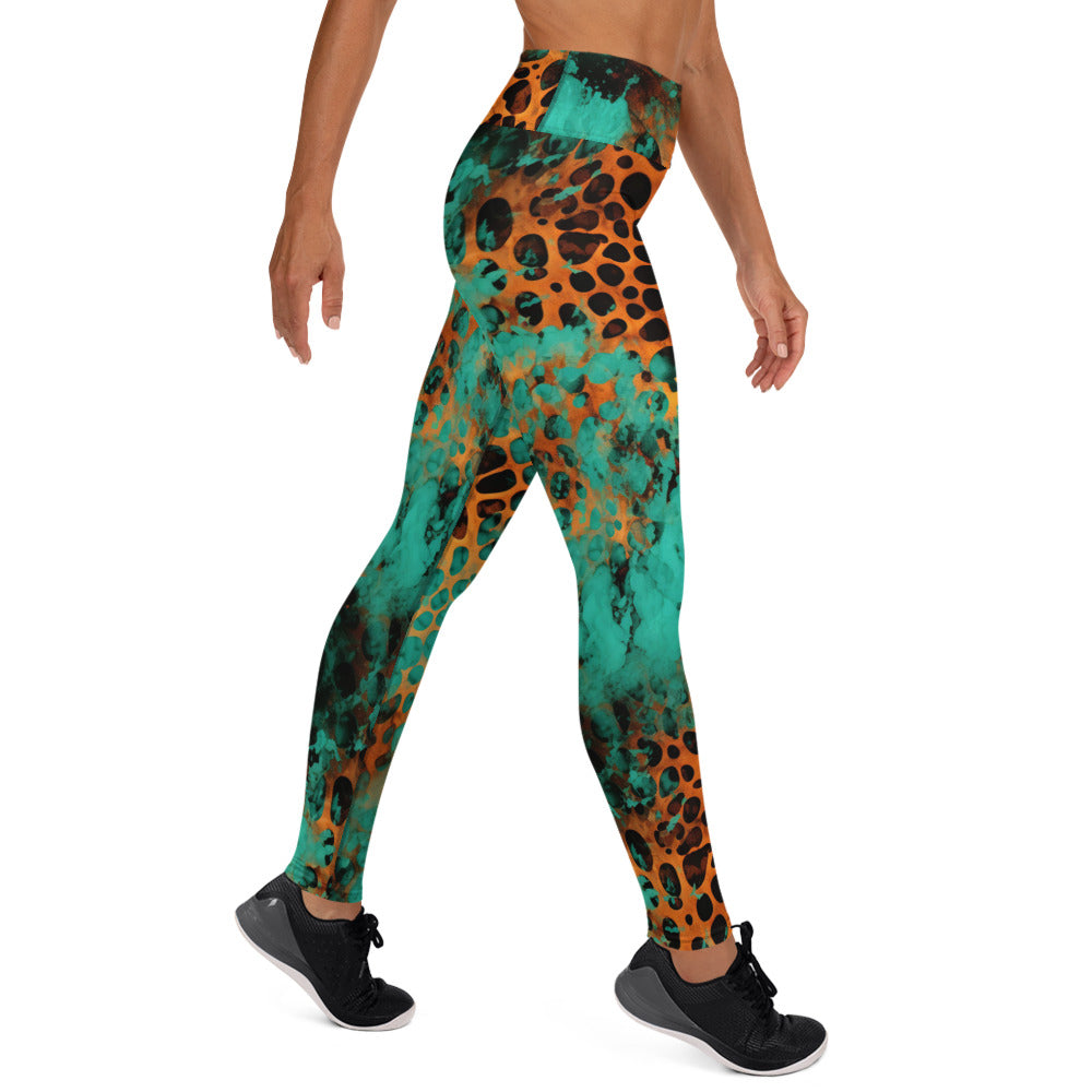 Rustic Leopard Print Yoga Leggings